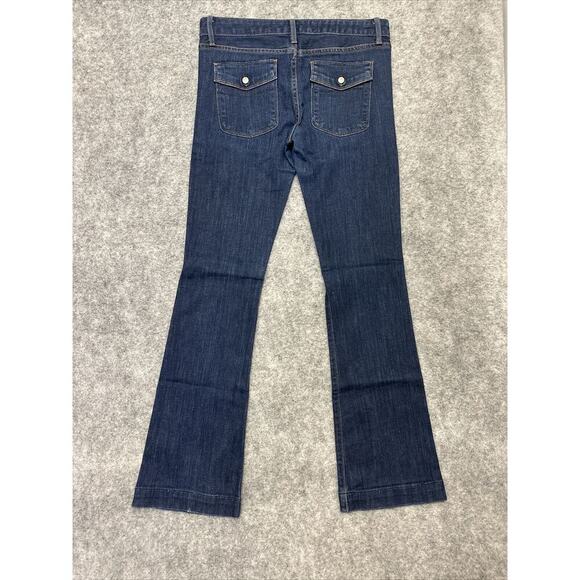 Gap 1969 Sexy Boot Women's Boot Cut Jeans Size 28 / 6 Blue Dark Wash Denim - Picture 8 of 14